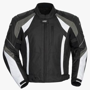 Coretech VRX adult motorcycle jacket black/white/grey